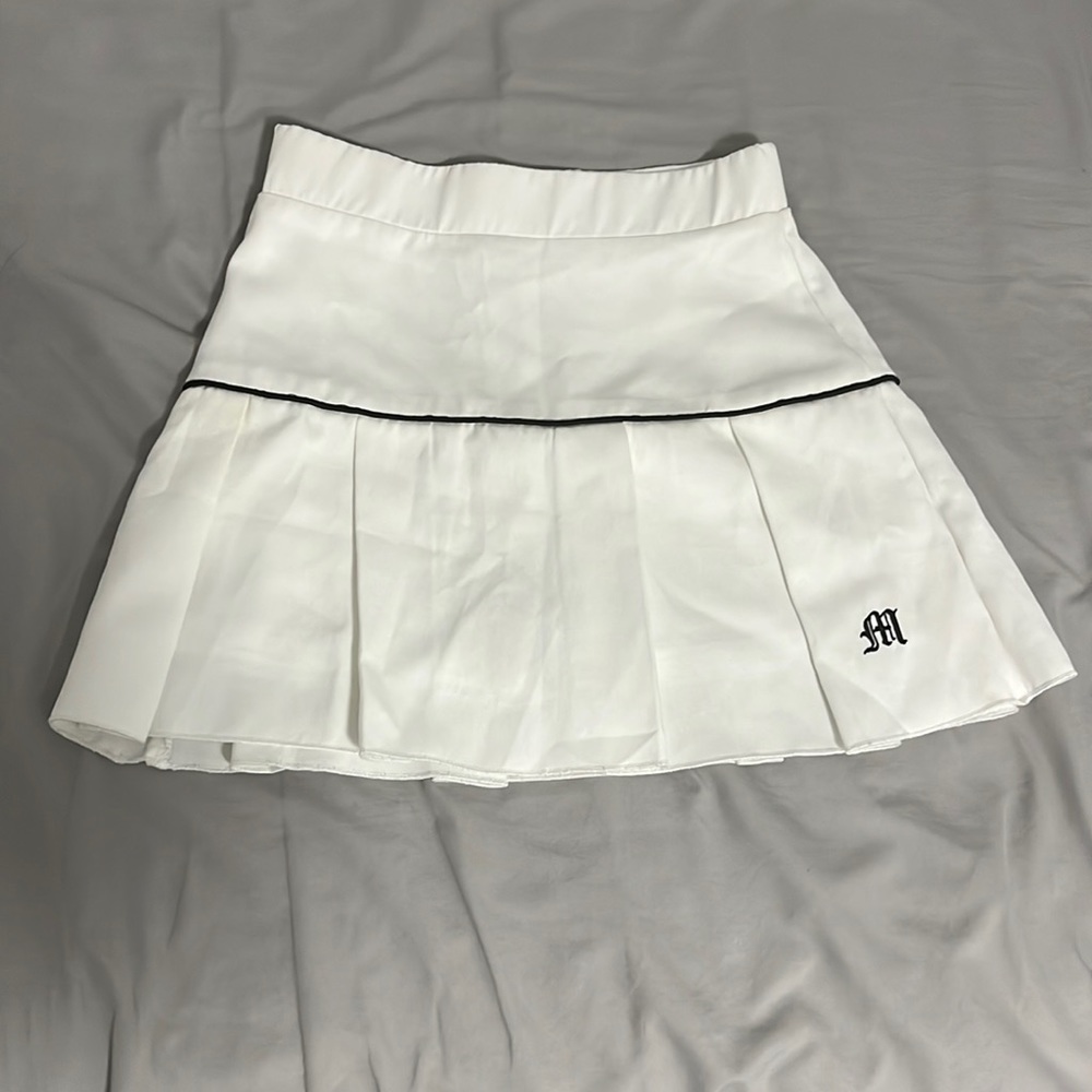 white skirt with shorts
